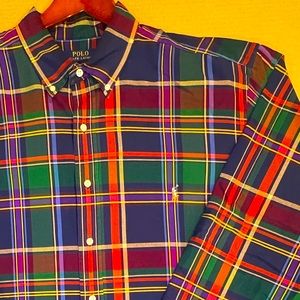 Polo Ralph Lauren Multi Tartan Plaid Oxford Sport Shirt - 2XLT